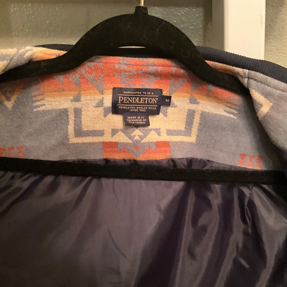 PENDLETON Chief Joseph Jacquard Virgin Wool Bomber Jacket Women’s Size Medium - Picture 12 of 15